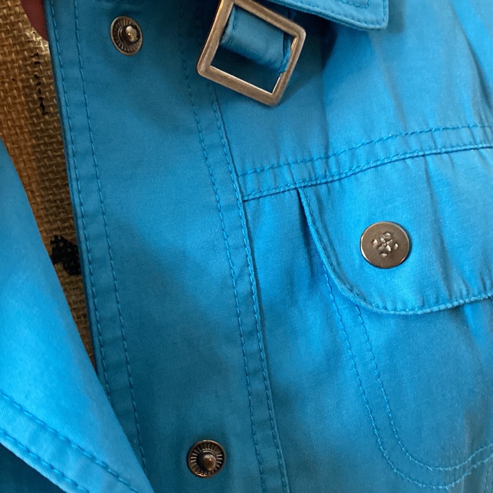 Gallery Vintage Blue Snap Closure Jacket M - Picture 9 of 13